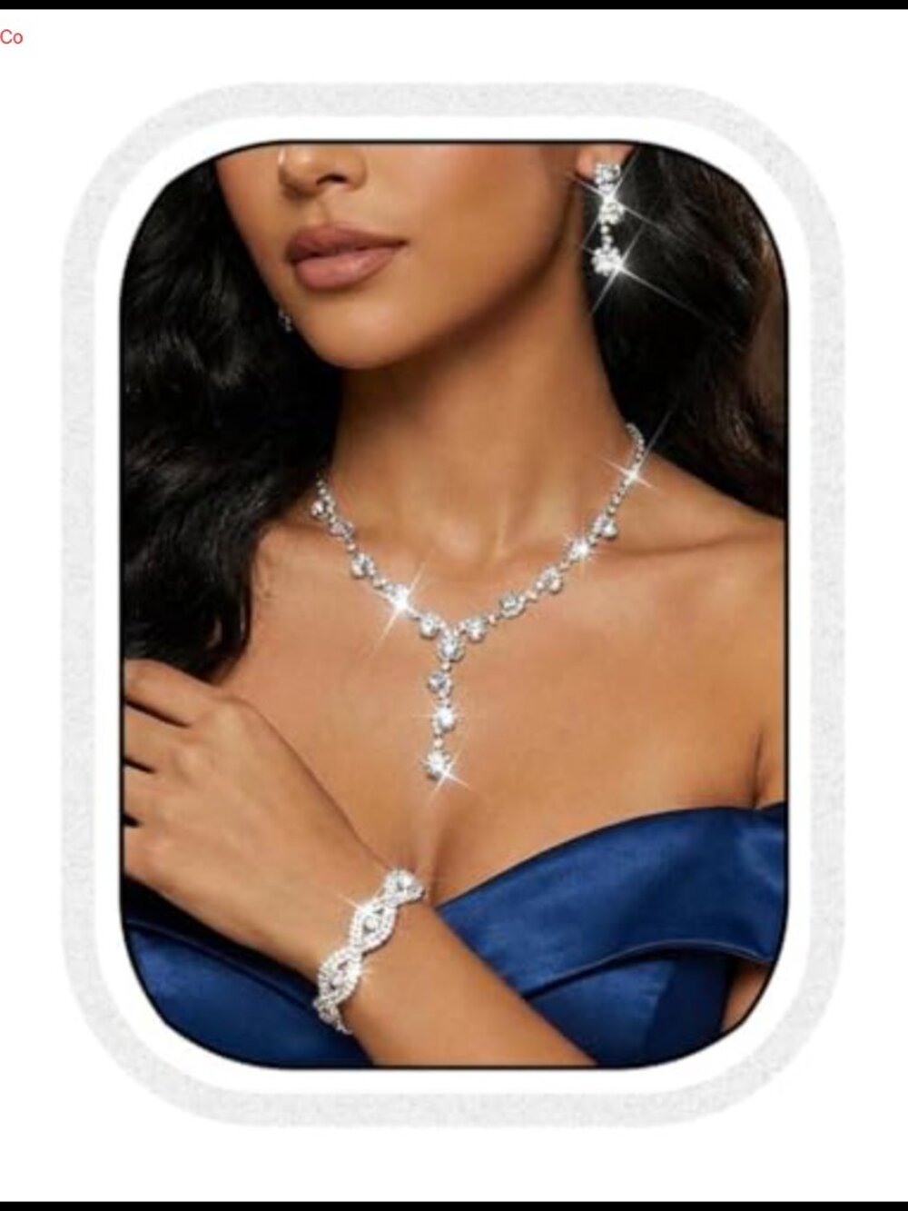 Rhinestone Bride Wedding Jewelry Set Necklace Bracelet Earrings